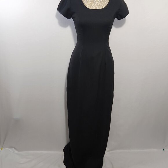 Bill Levkoff Women's Size 4 Black Strappy Rhinestone Accent Long Formal Gown - Picture 1 of 15